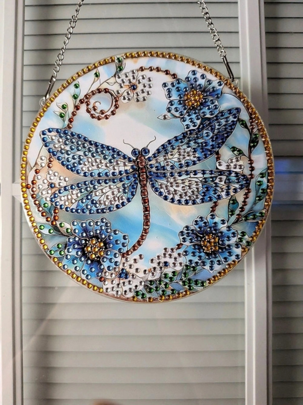 Blue Dragonfly Rhinestone Wall Decor